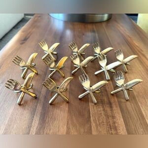 Brass Cutlery Napkin Holders Set - 12